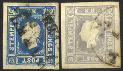 25.01.2026: Lot withdrawn!1858, Zeitungsmarken 1,05 Kr. in blau und ...