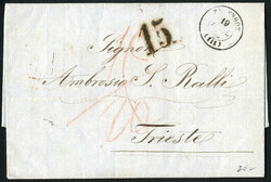 1865, Portobrief vom 19.7.1865 von Zakynthos über Kerkyra nach ...