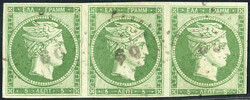 1861, Paris print 5 lepta green on thin paper (53 μ), used ...