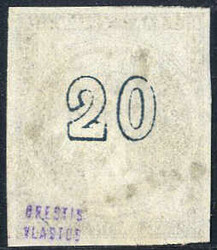 1861/2, first Athens print 20 lepra deep ultramarine used, large ...