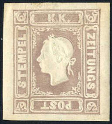 1866, Neudruck 1866, Zeitungsmarke hellviolettgrau 1858, ungebraucht, ...
