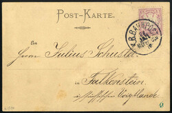 1887,kolorierte Postkarte "Wie es im Münchner Hofbräuhaus zugeht" ...