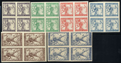 1919, Kettenspringer, Serie in Viererblöcken (40 Vin. fehlt) ...