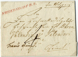 NIEDERNDORF R.4, Langstempel in Rot, 1812, Bayrische Besetzung, ...