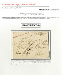 NIEDERNDORF R.4, Langstempel in Rot, 1812, Bayrische Besetzung, ...