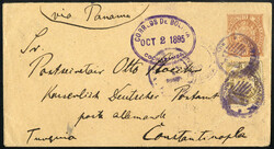 1895, Bolivianischer Ganzsachenbrief zu 10 C. mit 1 C. ...