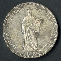 50 Cent, 1, 2 e 5 Lire 1897, quattro monete in argento in astuccio, ...