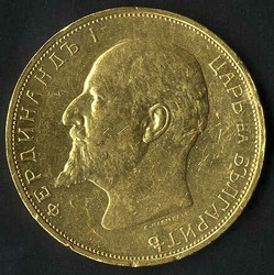 100 Lewa, 1908, Zar Ferdinand I., Goldmünze, Randmängel, Gewicht 32 ...