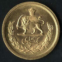 1 Pahlavi, Goldmünze, Gewicht 8,13 Gr. 900er, KM 1200Automatically ...