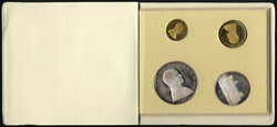 1, 2, 5 e 10 Scudi, 1979, folder ufficiale con 2 monete in oro e due ...