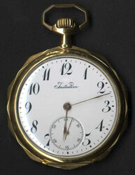 Sprungdeckel-Taschenuhr mit Kronenaufzug, vermutlich 1900, auf dem ...