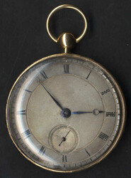 Sprungdeckel-Taschenuhr, das Gehäuse ist aus 14 Karat Gold, ...