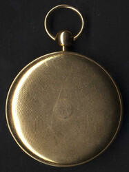 Sprungdeckel-Taschenuhr, das Gehäuse ist aus 14 Karat Gold, ...