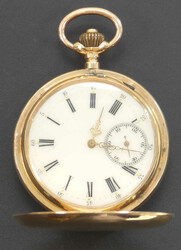 Sprungdeckel-Taschenuhr mit Kronenaufzug, vermutlich um 1900, das ...