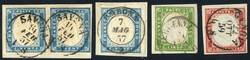 Sardegna 1857/60, lotto nuovo e usato della quarta emissione di ...
