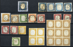 Sardegna 1857/60, lotto nuovo e usato della quarta emissione di ...