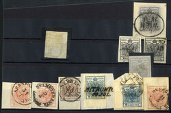 1850, Steckkarte mit 1 Kr. doppelseitiger Druck (Befund Ferchenbauer, ...