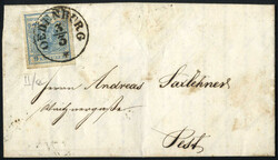 1850, Steckkarte mit 13 Werten 9 Kr., Type I (8 Stück auch mit 0,3 ...