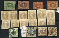 1853/1867, Steckkarte mit 4 Werten DDSG (ein Neudruck), ...
