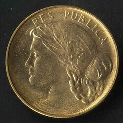 5 Scudi 1976, moneta in oro in astuccio originale, FDC 15 gr. (917)