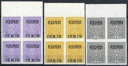 1918, Flugpostmarken auf weißem Papier, komplette Serie 3 Werte, ...
