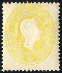 1860, 2 Kreuzer hellgelb. nahezu postfrisches Prachtstück, signiert ...