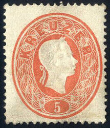 1860, 5 Kreuzer, nahezu postfrisches, erlesenes Prachtstück, ...