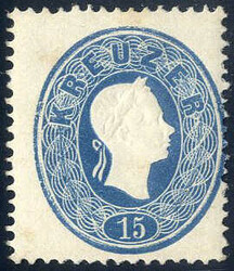 1860, 15 Kreuzer, hellblau, postfrisches, erlesenes Prachtstück, ...