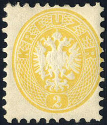 1863/64, 2 Kreuzer gelb, frische ungebrauchte Marke, signiert Dr. ...