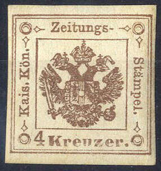 1858, 4 Kreuzer breitrandiges Prachtstück, ungebraucht mit frischem ...