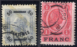 1903, 50 Centimes und 1 Franc, zwei echt gestempelte Prachtstücke, ...