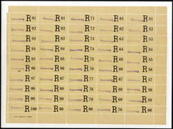 RENNWEG, kompletter Bogen zu 50 Stück provisorischen ...