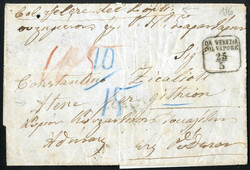1860, lettera di porto del 25 maggio 1860 da Venezia, via Trieste e ...