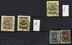 1923, Freimarken von Memel mit Bdr.-Aufdruck in Grün bzw. Rot 19 ...