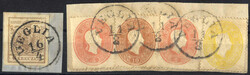 VEGLIA, (Müller RS-f),1850/1861, zwei Briefstücke mit 6 Kr. braun ...