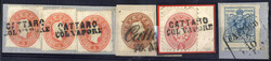 CATTARO, 1850/1864, vier Briefstücke, eines mit 9 Kr. blau entwertet ...