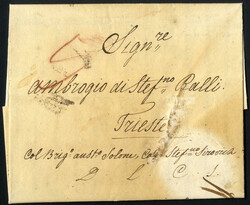 1822, K.K. Peniche "SALONA": geräucherter Brief vom 15.5.1822 von ...