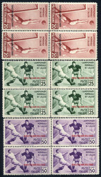 1934, Calcio, serie completa in quartine (5 l. un pò aperta), nuova ...