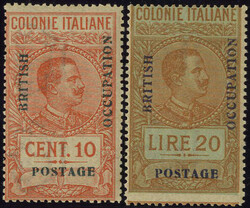 1941, Marche da bollo delle Colonie Italiane soprastampati BRITISH ...