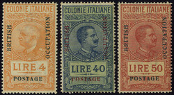 1941, Marche da bollo delle Colonie Italiane soprastampati BRITISH ...