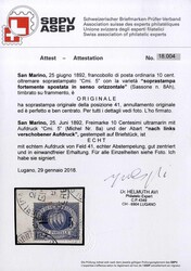 1892, frammentino con 5 c. su 10 c. oltremare con la soprastampa ...