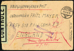 1946, drei Belege Kriegsgefangenenpost bzw. Rotes Kreuz jeweils mit ...