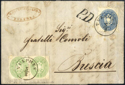 FULPMES, 3/8, 1865, Brief vom 3.8.1865 von Fulpmes nach Brescia, für ...