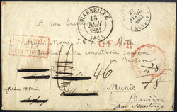 1841, Brief vom 27.4.1841 vom französischen Postamt in Alexandrien ...