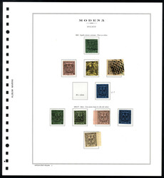 Modena 1852/59 ca., bella collezione, nuova ed usata, su fogli ...