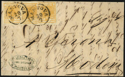 1857, lettera del 20.7.1857 da Mantova a Modena, affrancata con tre ...