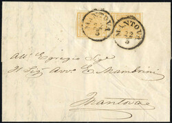 1856, lettera del 22.5.1856 da Mantova per città, affrancata con una ...