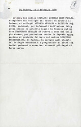 1469, lettera del 3 febbraio 1469 da Padova per città, scritta in ...