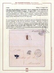 1859, Romagna periodo di Governo Provvisorio: lettera in porto ...