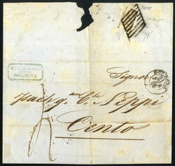 1855, lettera (senza testo) in porto assegnato del 21.2.1856 da ...